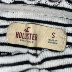 Hollister striped off the shoulder crop tee